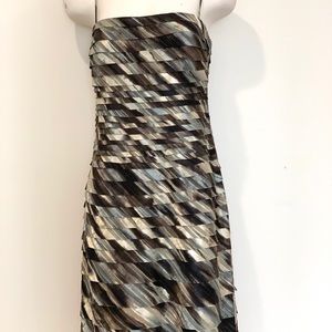 Multicolor Blue Beige Gray Brown Cocktail Dress